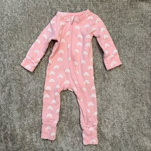 Siix Baby Pink Rainbow Organic Cotton Zip‎ Sleeper 0–3M